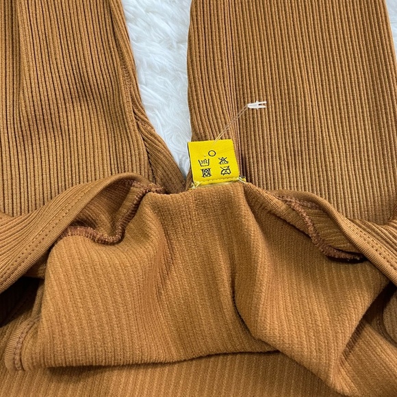 Daisy | Camel Brown Ribbed Catsuit Jumpsuit - Picture 7 of 11